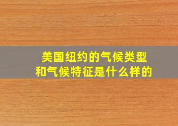 美国纽约的气候类型和气候特征是什么样的