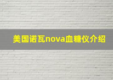 美国诺瓦nova血糖仪介绍