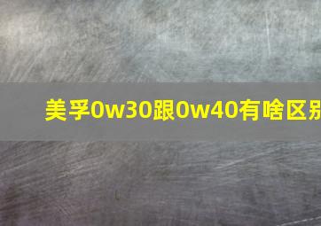 美孚0w30跟0w40有啥区别