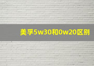 美孚5w30和0w20区别