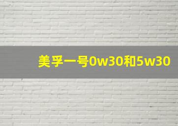 美孚一号0w30和5w30