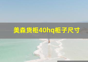 美森货柜40hq柜子尺寸