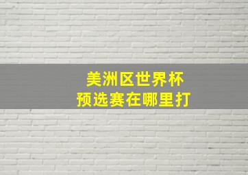 美洲区世界杯预选赛在哪里打