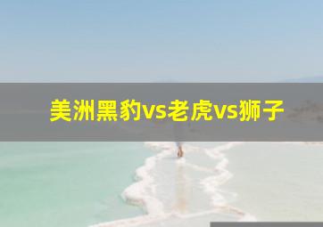 美洲黑豹vs老虎vs狮子