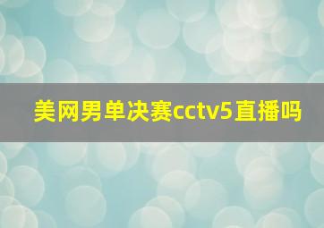 美网男单决赛cctv5直播吗