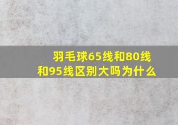 羽毛球65线和80线和95线区别大吗为什么