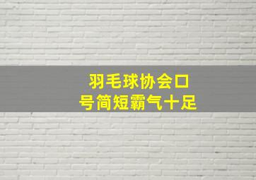 羽毛球协会口号简短霸气十足