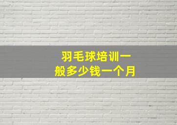 羽毛球培训一般多少钱一个月