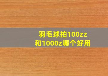 羽毛球拍100zz和1000z哪个好用