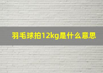 羽毛球拍12kg是什么意思