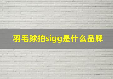 羽毛球拍sigg是什么品牌