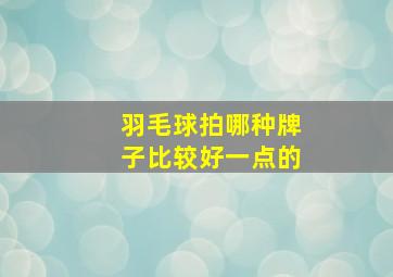 羽毛球拍哪种牌子比较好一点的