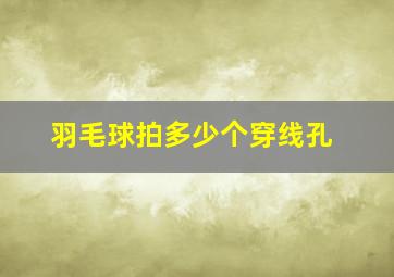 羽毛球拍多少个穿线孔