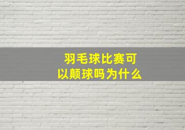 羽毛球比赛可以颠球吗为什么