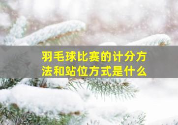 羽毛球比赛的计分方法和站位方式是什么