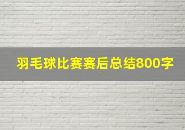 羽毛球比赛赛后总结800字