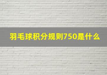 羽毛球积分规则750是什么