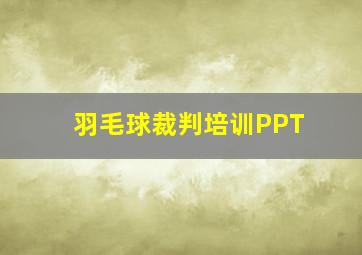 羽毛球裁判培训PPT