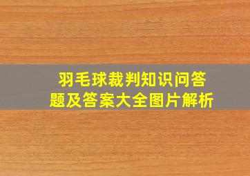 羽毛球裁判知识问答题及答案大全图片解析