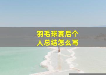 羽毛球赛后个人总结怎么写