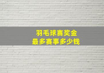 羽毛球赛奖金最多赛事多少钱