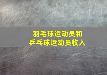 羽毛球运动员和乒乓球运动员收入