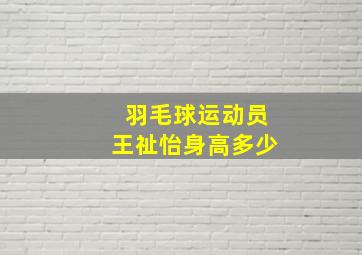 羽毛球运动员王祉怡身高多少