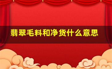 翡翠毛料和净货什么意思