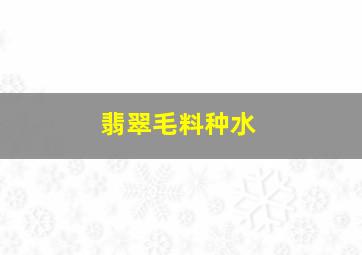 翡翠毛料种水