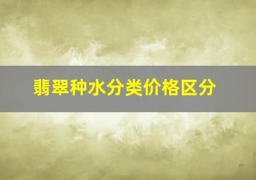 翡翠种水分类价格区分