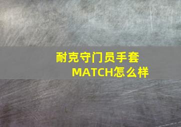 耐克守门员手套MATCH怎么样