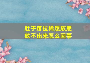 肚子疼拉稀想放屁放不出来怎么回事