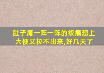 肚子痛一阵一阵的绞痛想上大便又拉不出来,好几天了