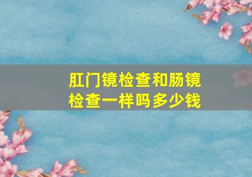 肛门镜检查和肠镜检查一样吗多少钱