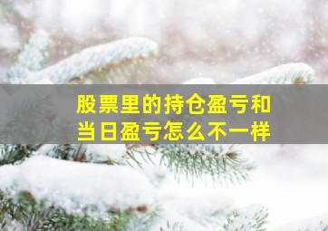 股票里的持仓盈亏和当日盈亏怎么不一样