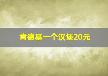 肯德基一个汉堡20元