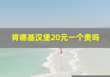 肯德基汉堡20元一个贵吗