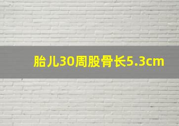 胎儿30周股骨长5.3cm