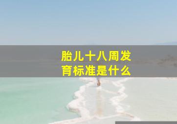 胎儿十八周发育标准是什么