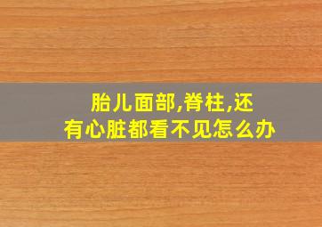 胎儿面部,脊柱,还有心脏都看不见怎么办