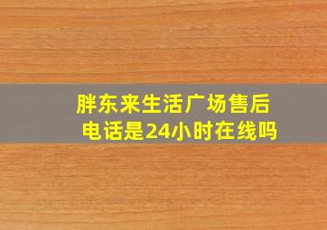 胖东来生活广场售后电话是24小时在线吗