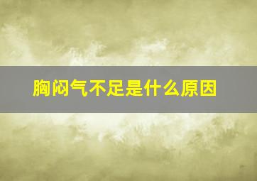 胸闷气不足是什么原因