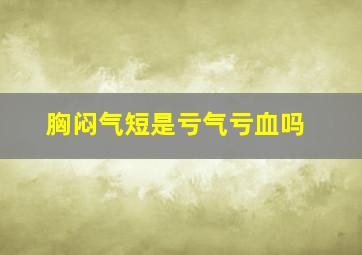 胸闷气短是亏气亏血吗