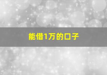 能借1万的口子