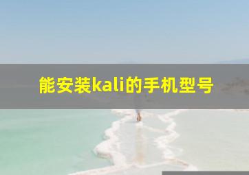 能安装kali的手机型号