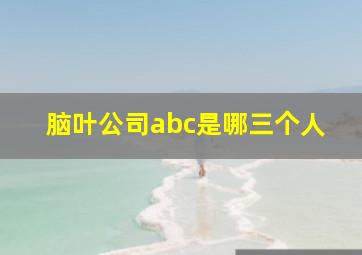 脑叶公司abc是哪三个人