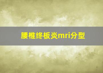 腰椎终板炎mri分型