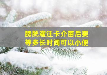 膀胱灌注卡介苗后要等多长时间可以小便