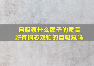 自吸泵什么牌子的质量好有铜芯双轴的自吸泵吗