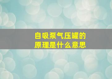 自吸泵气压罐的原理是什么意思